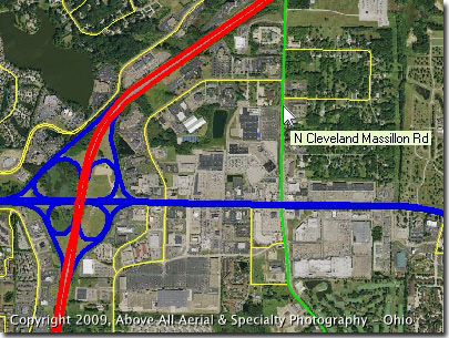 Photomap with optional roads and labels
